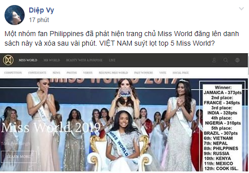 Miss World 2019 bất ngờ lộ bảng xếp hạng thí sinh, Lương Thùy Linh suýt nữa đã lọt vào Top cao này?-1