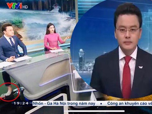 BTV Thời sự 19h của VTV liên tục để lộ khoảnh khắc 