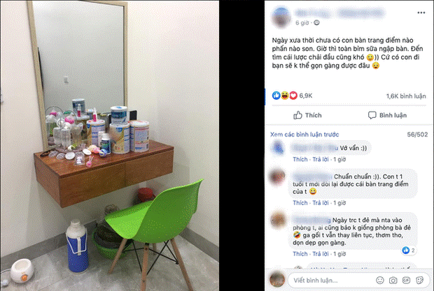 Sự khác nhau một trời một vực trên chiếc bàn trang điểm thời độc thân với khi làm mẹ bỉm sữa: Có con đi, bạn sẽ không thể gọn gàng được đâu!-1