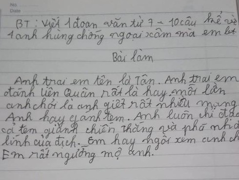 Cười ra nước mắt” với bài văn tả ông nội hay đánh lô” của học sinh tiểu học-3
