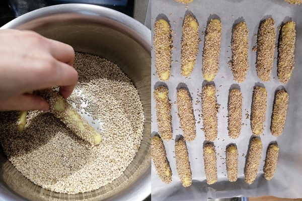 Bánh khoai lang sữa tẩm vừng - món ăn vặt lành mạnh bổ dưỡng cho bé-4