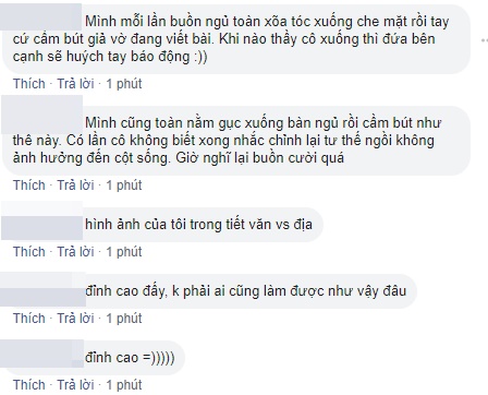 Buồn ngủ díu mắt mà vẫn phải chép bài, nữ sinh nằm vật ra bàn làm 1 việc-1