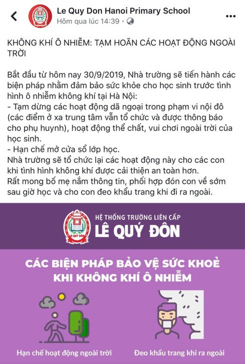 Cha mẹ lưu ý: Học sinh Mầm non, Tiểu học tại Hà Nội được đề xuất sẽ nghỉ học nếu ô nhiễm không khí tới mức nguy hại-3