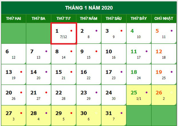 Lịch nghỉ Tết Nguyên đán Canh Tý và nghỉ Tết Dương lịch 2020 chính thức của người lao động, học sinh, giáo viên cả nước-1