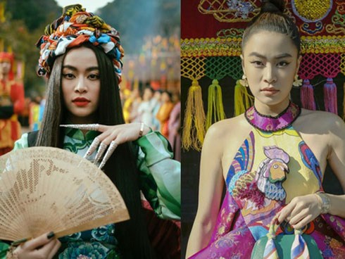 Hoàng Thùy Linh đi giày hoa cúc G-Dragon, quấn 8 khăn Hermès trong MV Duyên âm