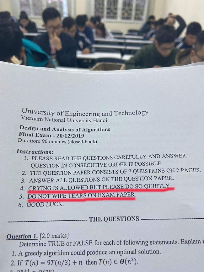 Hướng dẫn làm bài thi lầy lội kiểu khóc cũng được nhưng khóc bé thôi, một trường Đại học ở Hà Nội lập tức chiếm sóng MXH-1