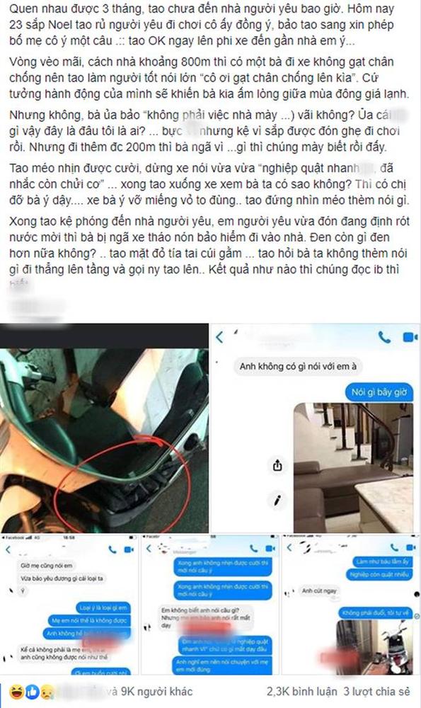 Nhắc mẹ người yêu gạt chân chống lên cô ơi và thế mà cuộc tình của chàng trai lập tức bị chấm dứt-1