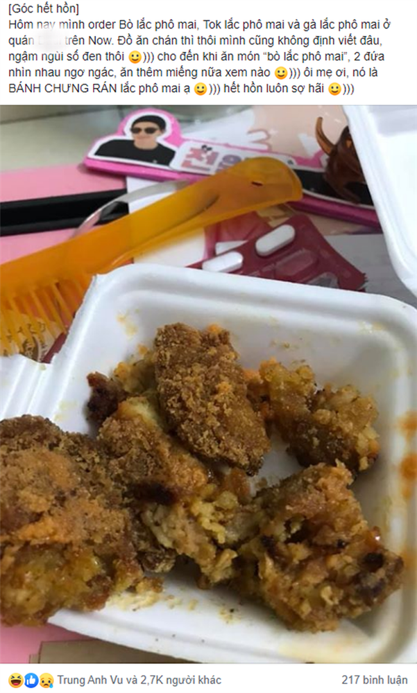 Order món bò lắc phô mai, cô gái hết hồn khi nhận về món... bánh chưng rán lắc phô mai-1