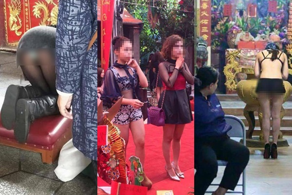 Mặc váy hở cả nội y khi đi lễ chùa, cô gái khiến ai nhìn cũng ngán ngẩm với kiểu thời trang phang hoàn cảnh-2