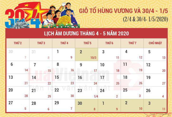 Chi tiết 14 ngày nghỉ lễ, Tết trong năm 2020 của người lao động-2