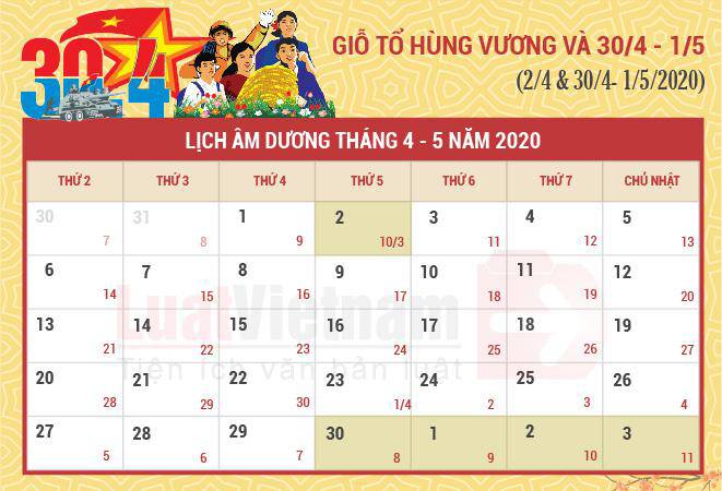 Chi tiết 14 ngày nghỉ lễ, Tết trong năm 2020 của người lao động-2
