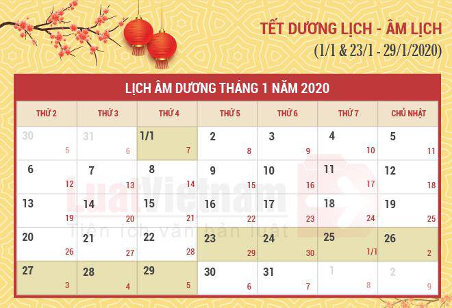 Chi tiết 14 ngày nghỉ lễ, Tết trong năm 2020 của người lao động-1