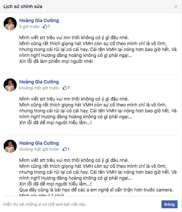 Diễn viên xin link clip Văn Mai Hương sửa 7 lần status để thanh minh, bị ném đá vì đùa vui khi cả Vbiz đang phẫn nộ!-1