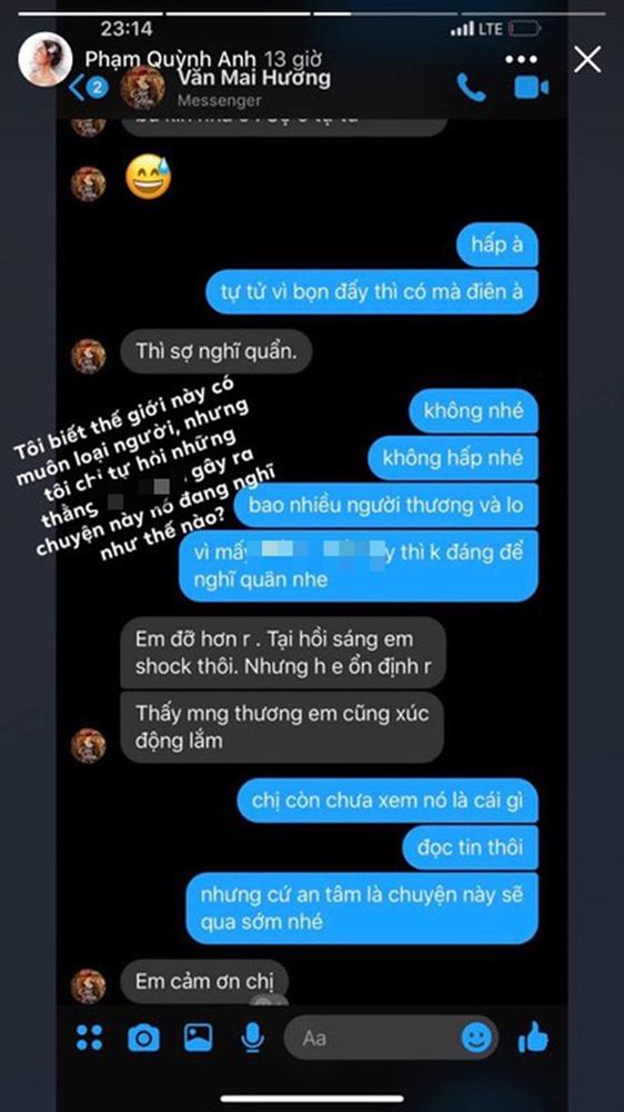 1 ngày sau scandal, Phạm Quỳnh Anh tiết lộ tình trạng hiện tại của Văn Mai Hương qua dòng tin nhắn xúc động-1