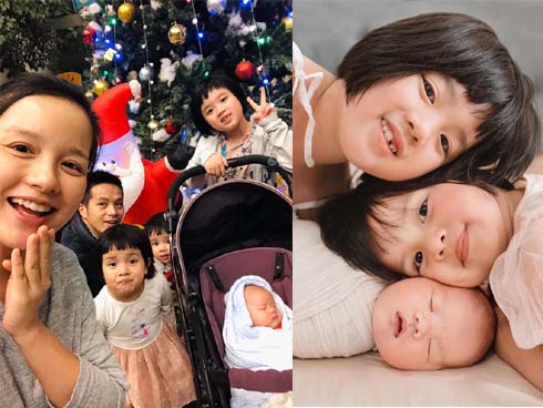 Sơ ý ngủ quên 30 phút, hot mom Minh Trang hốt hoảng phát hiện 3 con gái tự cắt tóc cho nhau trụi húi cả mảng-4