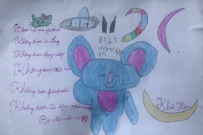 Con gái 7 tuổi lập bảng nội quy 5 điều nghiêm ngặt cho ba mẹ, giải thích rõ từng chi tiết khiến ai cũng phì cười-2