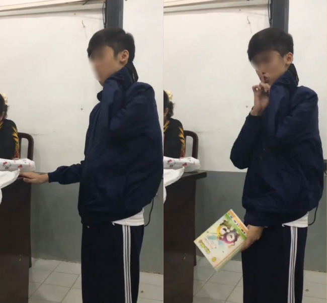 Nam sinh tự tin khi bị gọi lên bảng kiểm tra bài cũ, tưởng chăm chỉ thế nào ai ngờ sử dụng chiêu trò tinh vi-1