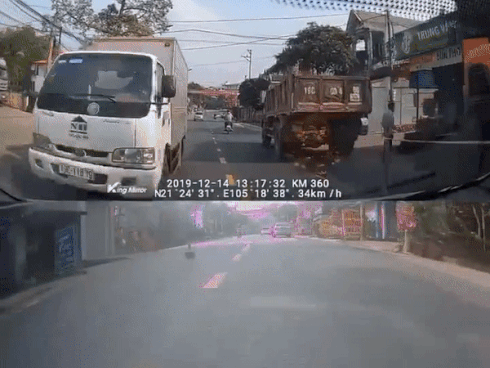 Chạy xe lấn làn gây tai nạn, nữ tài xế còn mở cửa mắng tài xế xe tải: 