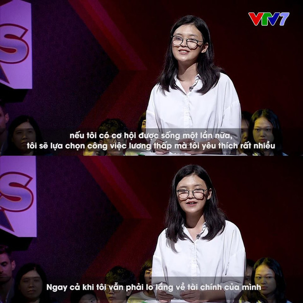 Nữ sinh gây sốt MXH với màn tranh biện tiếng Anh: Làm việc lương thấp cũng được, miễn là sáng dậy vui vẻ đi làm!-3