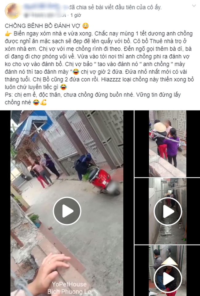 Xôn xao cảnh vợ bắt quả tang chồng đi chơi với bồ ngày đầu năm nhưng lại bị chồng bênh bồ đánh lại: Mày đánh nó thì tao đánh mày-1