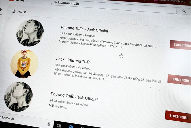 Hàng loạt kênh nhái Jack xuất hiện trên YouTube-1