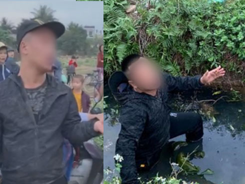 Ngồi bán hoa quả ngoài cổng chùa, người phụ nữ bị nhóm người kéo đến quấy phá vì chưa xin phép-3