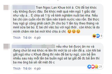 Chồng vắng nhà, Lan Khuê mặc kệ con khóc la đến mệt thì tự nín liền bị góp ý thẳng thừng cách chăm bé-5