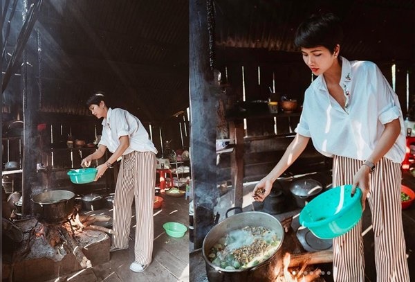 Đầu thập kỷ, HHen Niê vẫn trung thành đội nón lá, mặc đồ bộ đi làm rẫy-7