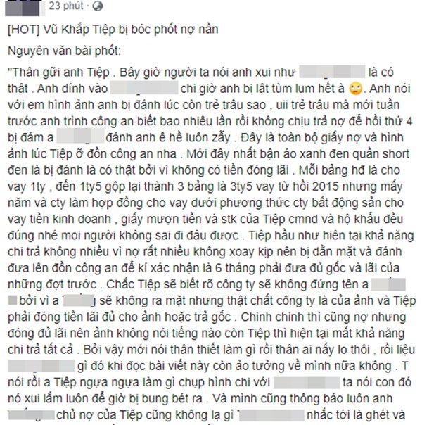 Vũ Khắc Tiệp vừa chối chuyện bị giang hồ đánh bầm dập thì tiếp tục loạt bằng chứng đanh thép lại được tung ra-3