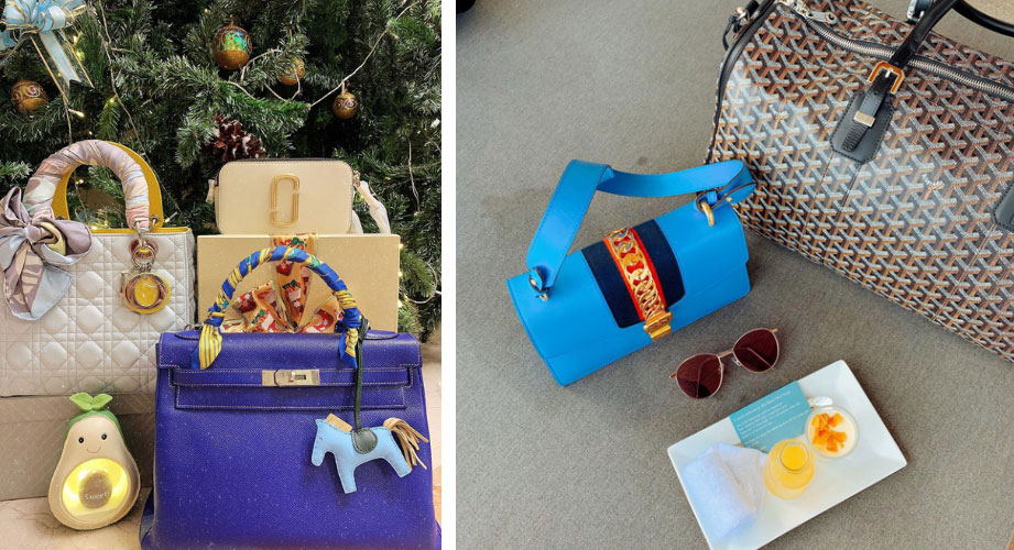 Mẹ bầu thường nghiện khoe bụng, con gái Minh Nhựa thì chỉ mê khoe túi hàng hiệu đắt đỏ-4