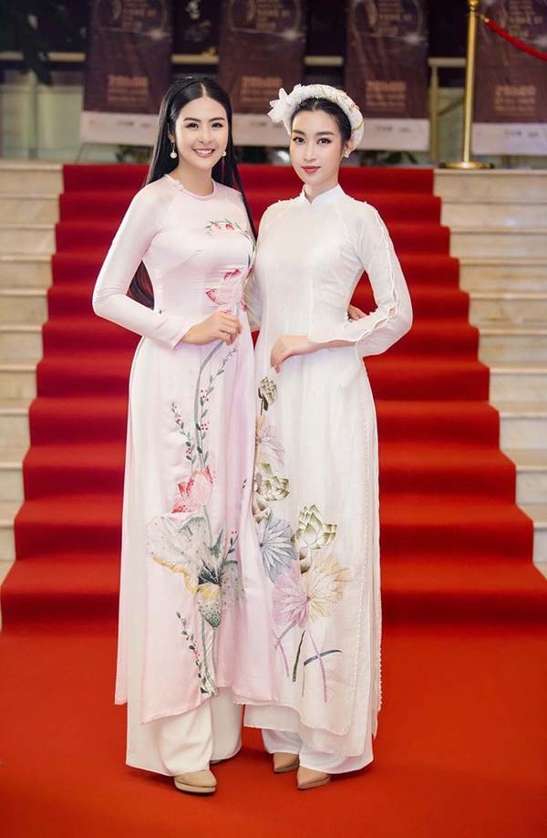 Diện áo dài nền nã, Ngọc Hân và Đỗ Mỹ Linh đọ sắc một chín một mười-2