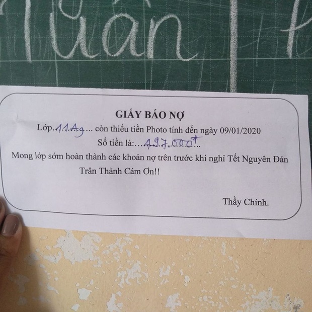 Tết đến mà học trò chưa chịu trả tiền photo, thầy giáo đưa ra tối hậu thư hài hước khiến ai đọc cũng phải chột dạ trả tiền ngay-4