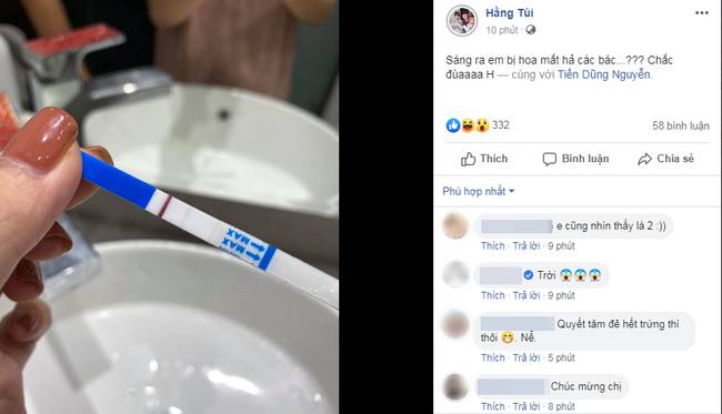 Hằng Túi hoang mang khoe que thử thai 2 vạch, chị em xôn xao chúc mừng hot mom 8X mang bầu lần 5-1