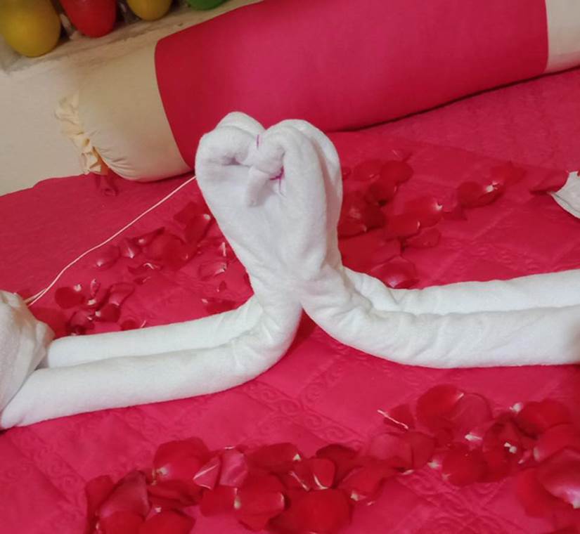 Tác phẩm trên giường cưới của đôi tân hôn, dân tình nhìn mỏi mắt cũng không rõ hình gì-1