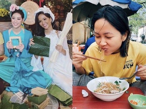 H'Hen Niê điệu đà làm bánh chưng, khác hẳn cảnh xuề xoà ăn bún lề đường trước đó