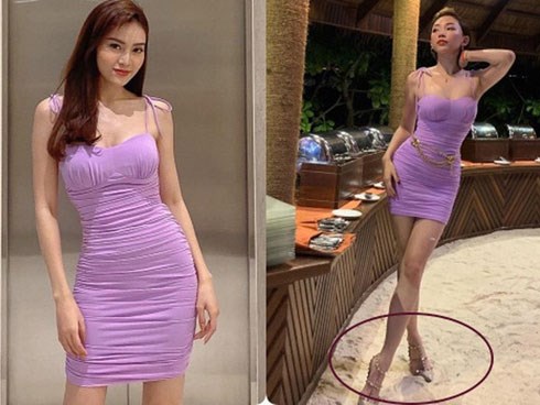 Mảnh mai như Lan Ngọc vẫn sexy tột cùng khi đọ dáng với Tóc Tiên: Điện chung bộ đầm ôm tím lịm, nhưng đôi cao gót của Tiên lại có chút vấn đề