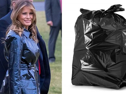Khổ thân bà Melania Trump: Diện áo hiệu 50 triệu mà bị ví như khoác túi đựng rác