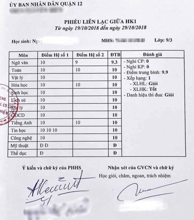 Choáng toàn tập với bảng điểm siêu nhân” toàn điểm 9,10 của nữ sinh lớp 11-2