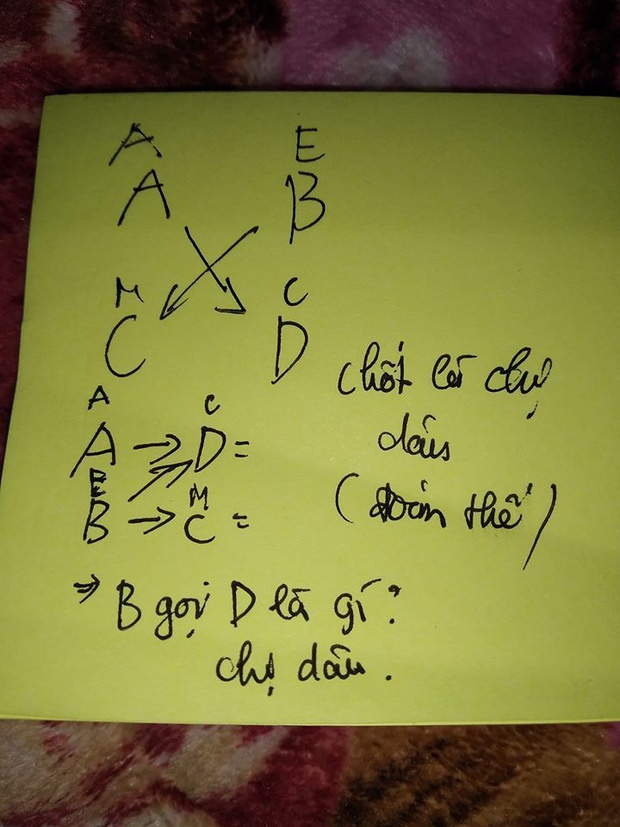 Nam sinh Bách Khoa méo mặt trước câu thách cưới của bố vợ dạy Triết: A là anh B, C là mẹ D. A lấy D, B lấy C thì gọi thế nào?-2