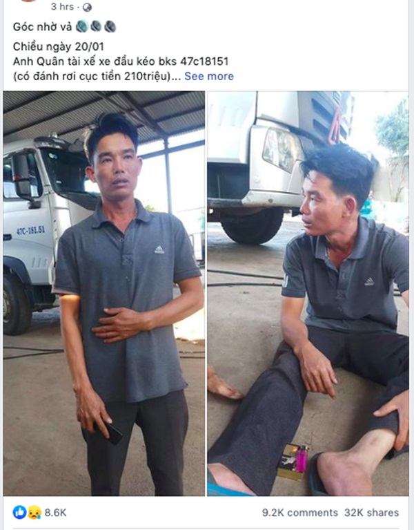 Nam tài xế thất thần khi đánh rơi 210 triệu đồng của công ty ngày cận Tết: Mất số tiền này thì cả gia đình chẳng còn Tết nữa-1