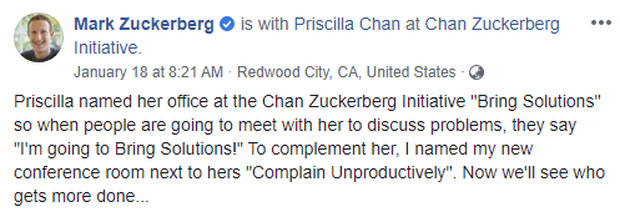 Hiếm lắm mới thấy vợ chồng Mark Zuckerberg công khai cà khịa nhau, ai thông minh đọc mới hiểu-1