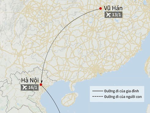 2 bố con người Trung Quốc nhiễm virus corona đã đi qua bao nhiêu tỉnh thành ở Việt Nam?