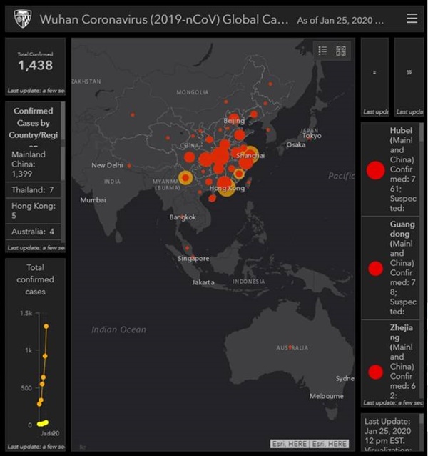 Giật mình trước sự lây lan virus corona trên bản đồ nhiệt: Ổ bệnh không còn là của riêng Trung Quốc nữa mà đã tiến triển trên toàn cầu-1