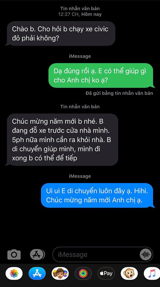 Đỗ xe trước cửa nhà người lạ, tài xế nhận được tin nhắn không ngờ ngày đầu năm mới-2