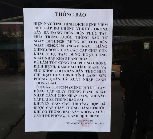 Lạng Sơn tạm dừng cấp giấy thông hành xuất nhập cảnh sang Trung Quốc, dừng các hoạt động xuất nhập khẩu hàng hóa-1