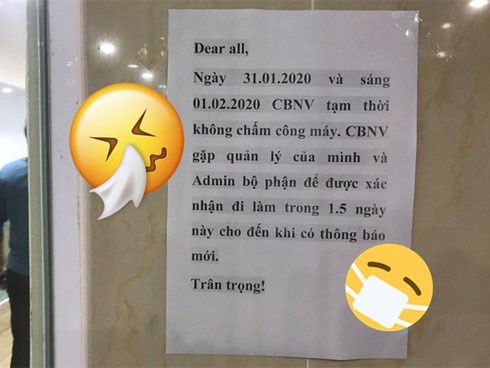 Để hạn chế virus corona lây lan qua tiếp xúc công cộng, 1 công ty ở Hà Nội cho nhân viên tạm ngừng chấm công