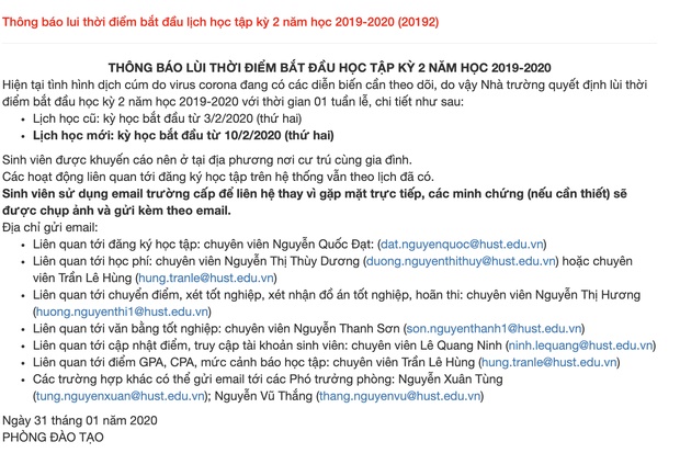 Sau Bách Khoa Hà Nội, có thêm 6 trường Đại học ra thông báo cho sinh viên nghỉ học tránh virus Corona-1