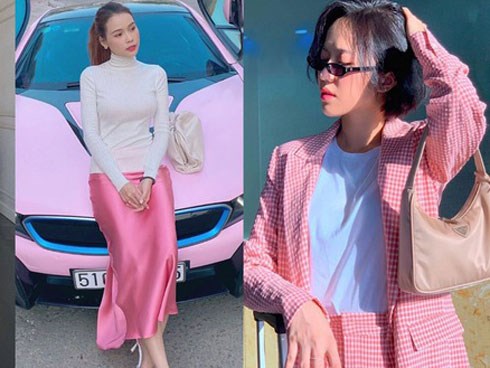 Tưởng sến không lối thoát nhưng đồ màu hồng phấn lại đang được các mỹ nhân Việt diện ầm ầm