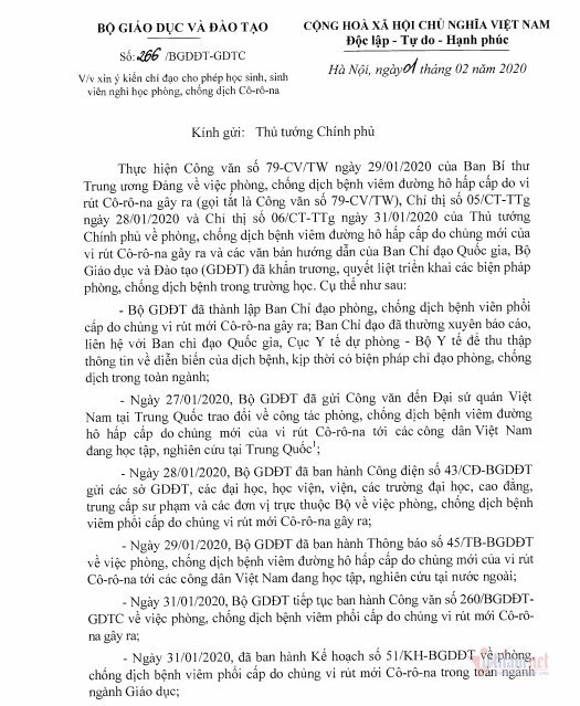 Bộ Giáo dục xin ý kiến Thủ tướng cho nghỉ học phòng virus corona-2