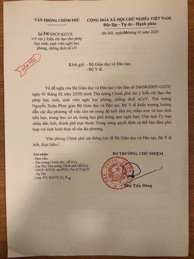 Thủ tướng đồng ý cho học sinh toàn quốc tạm nghỉ học phòng dịch cúm do virus Corona-1